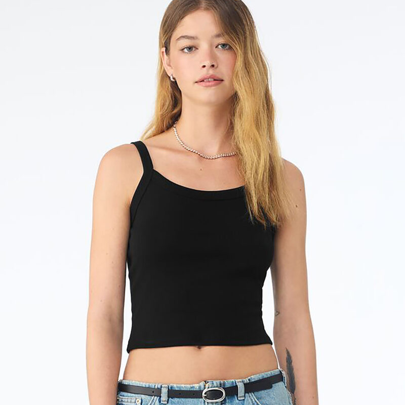 Women’s micro rib spaghetti strap tank