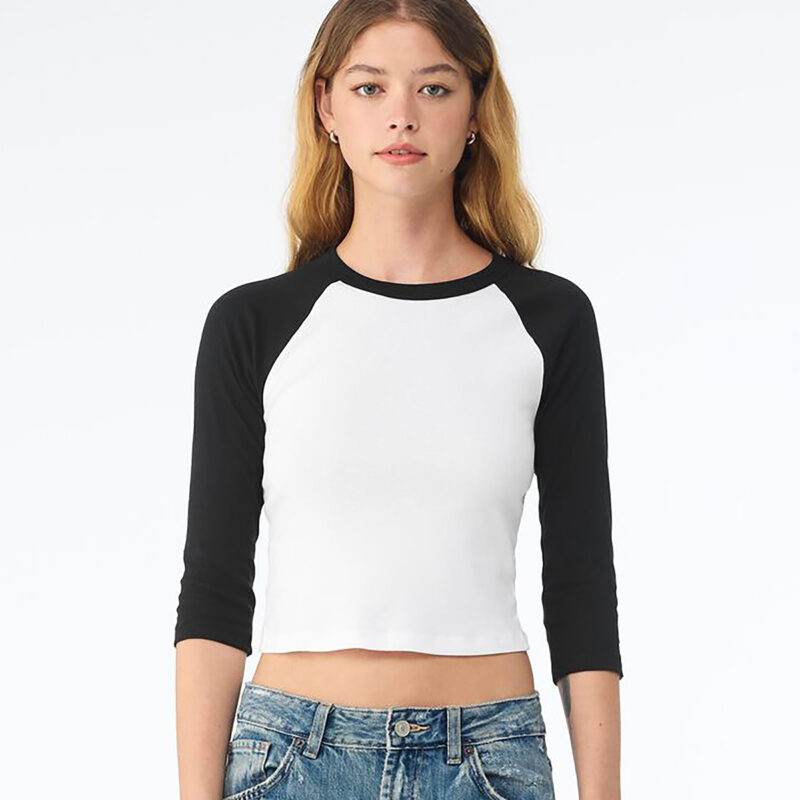 Women’s micro rib 3/4 raglan baby t-shirt