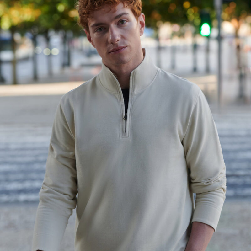 Premium piqué 1/4-zip top