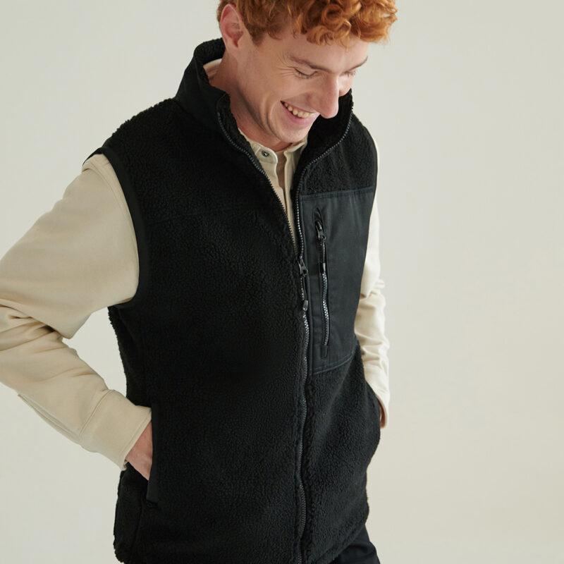 Recycled sherpa gilet