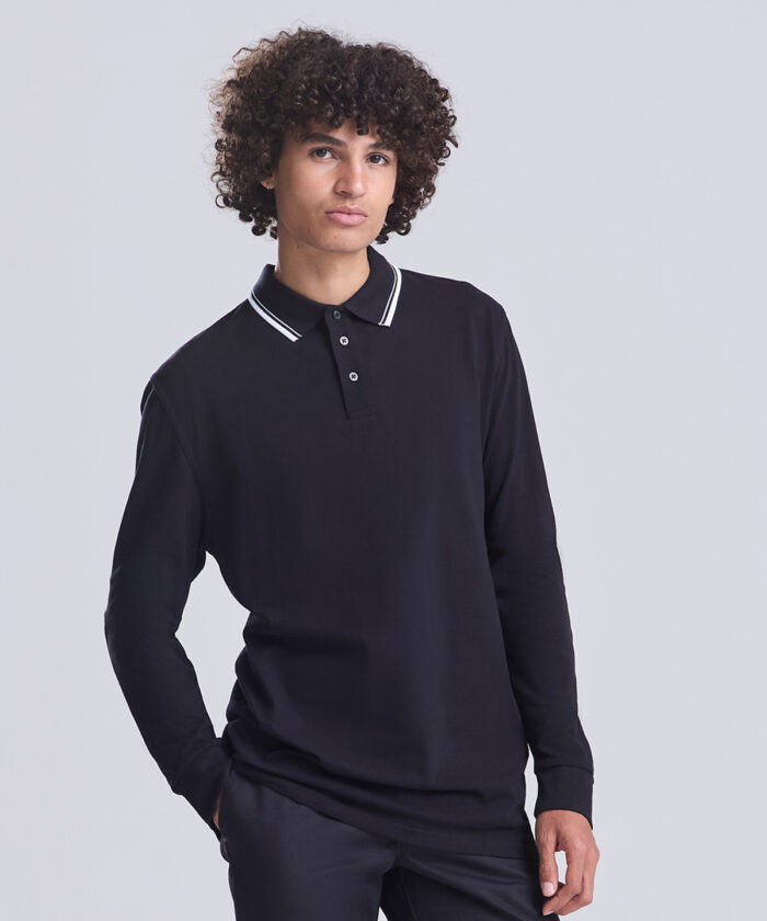 Long sleeve tipped 100 polo