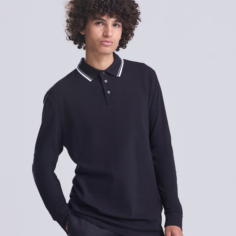 Long sleeve tipped 100 polo
