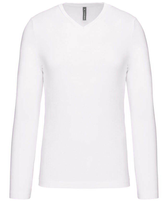 Men's long-sleeved V-neck T-shirt