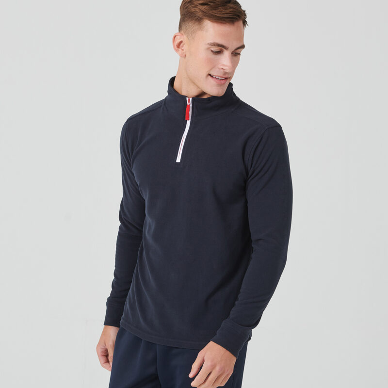 ¼ zip long sleeve fleece piped