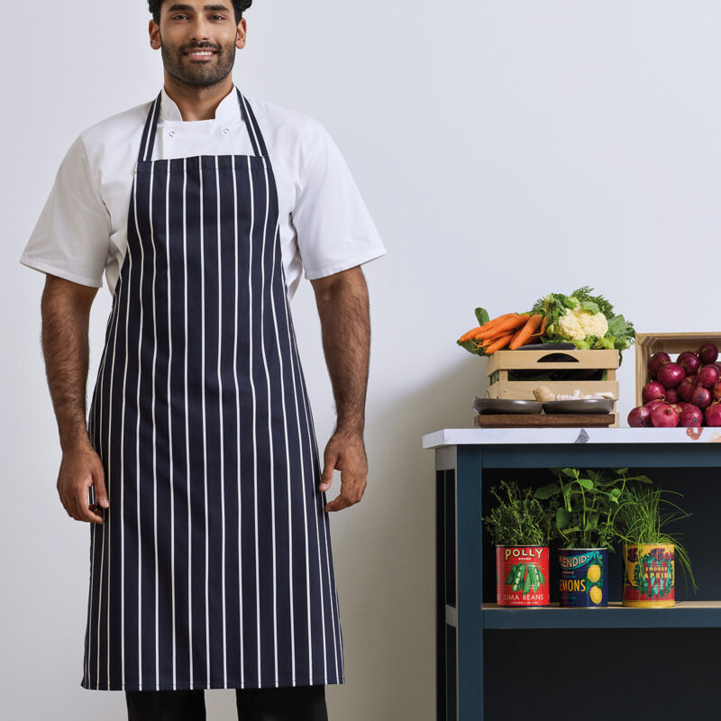 Striped bib apron