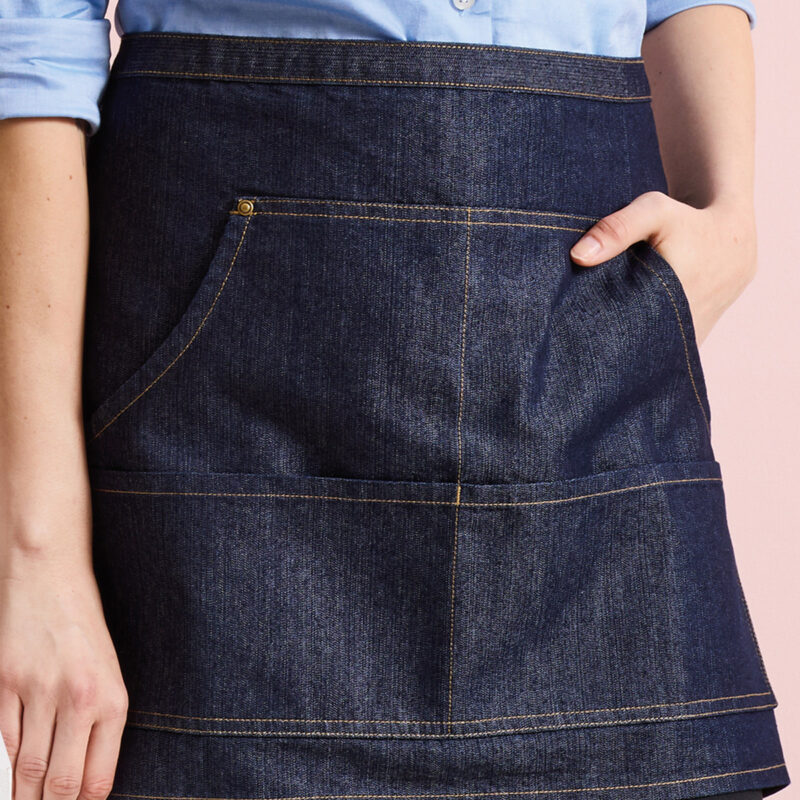 Jeans stitch denim waist apron