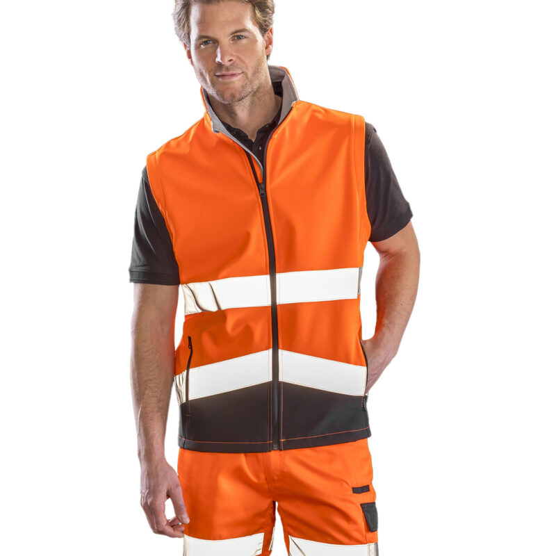 Printable safety softshell gilet
