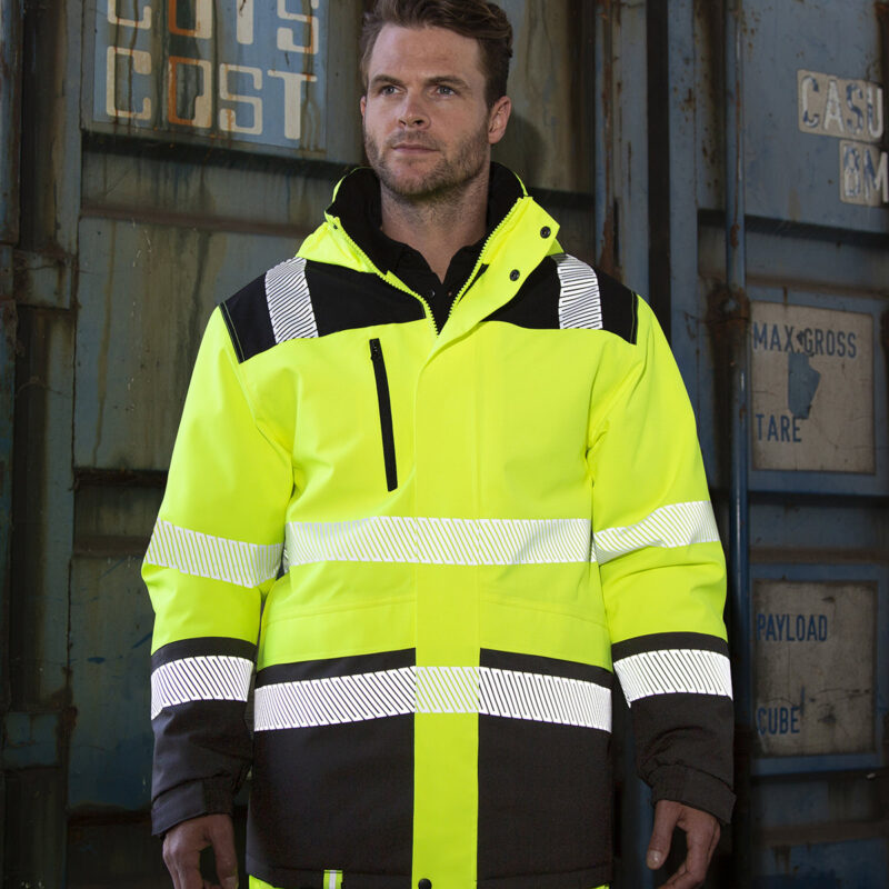 Printable softshell safety coat