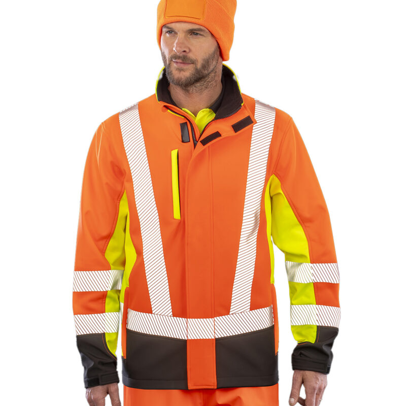 Recycled 3-layer printable 3-tone safety softshell