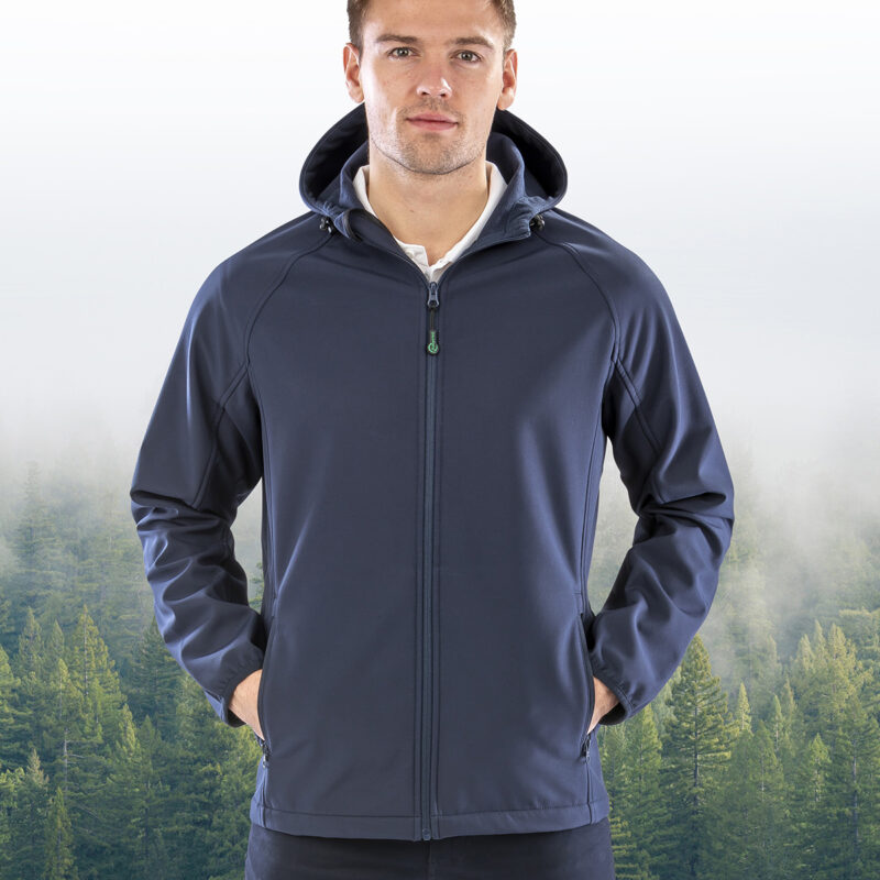 Recycled 3-layer printable hooded softshell