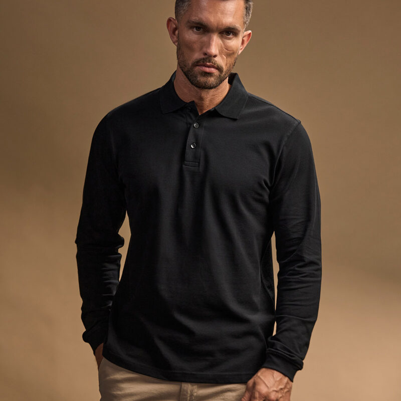 Luxury stretch long sleeve polo (1406)