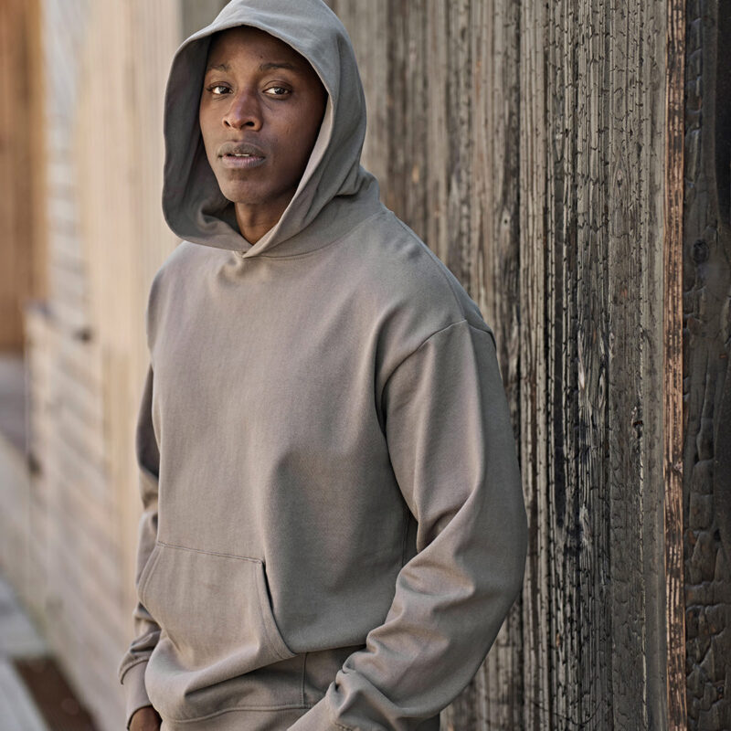 UNLABELED heavy loose-fit hooded sweatshirt (5162)