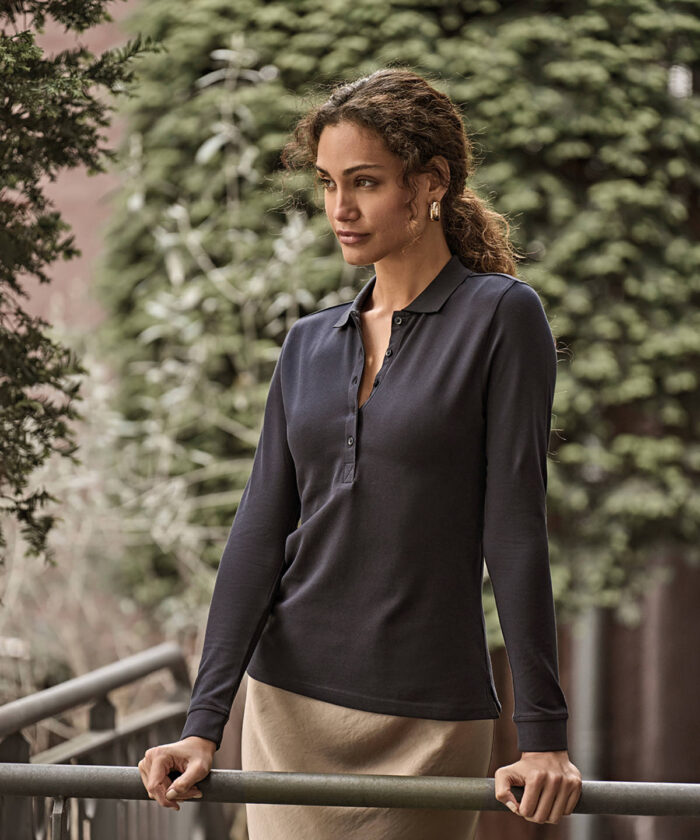 Women’s luxury stretch long sleeve polo (146)