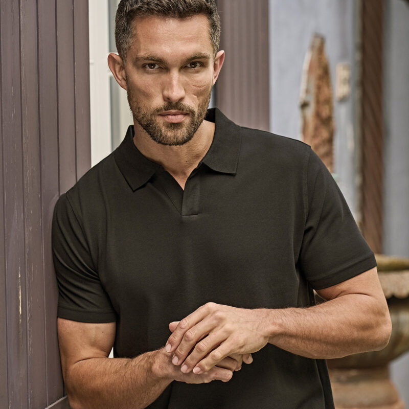 Luxury stretch v-neck polo (1404)