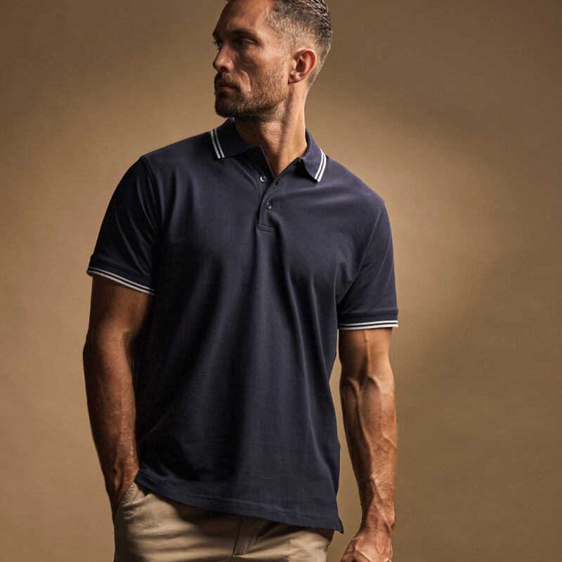 Luxury stripe stretch polo (1407)