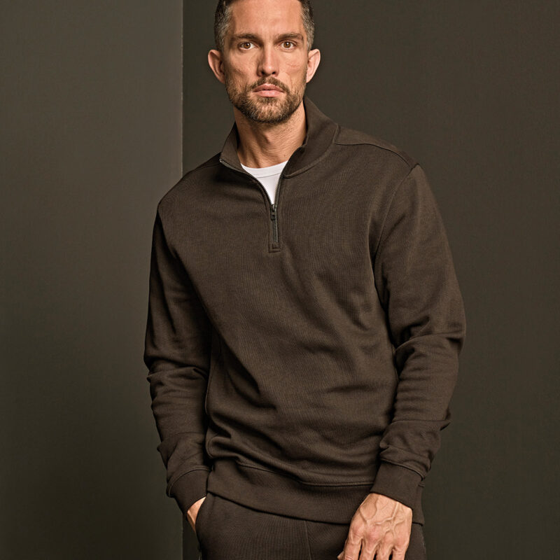 Ribbed interlock half-zip (5506)