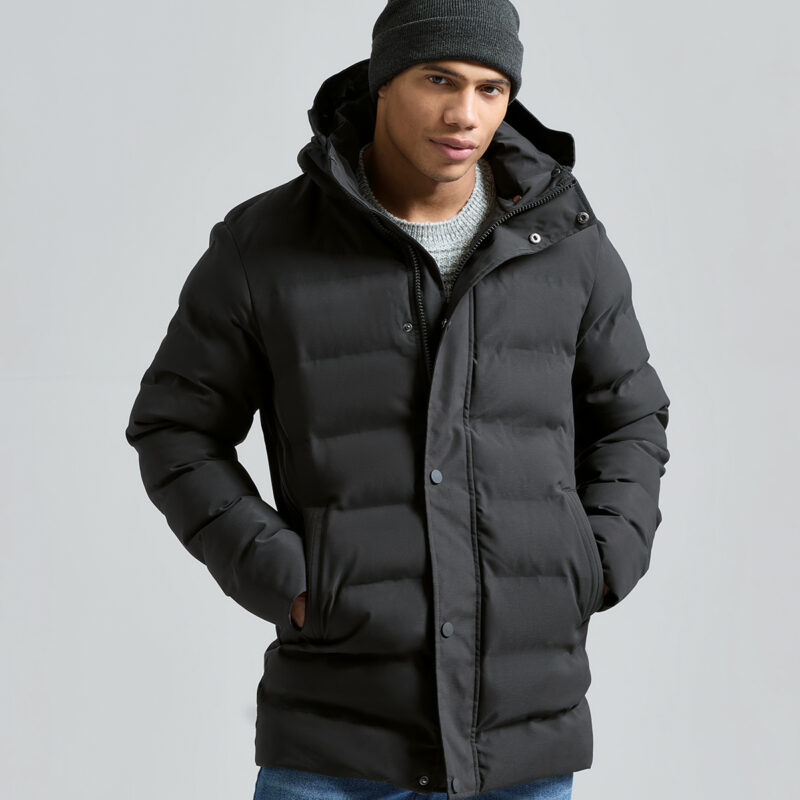 Recycled bonded longline padded jacket
